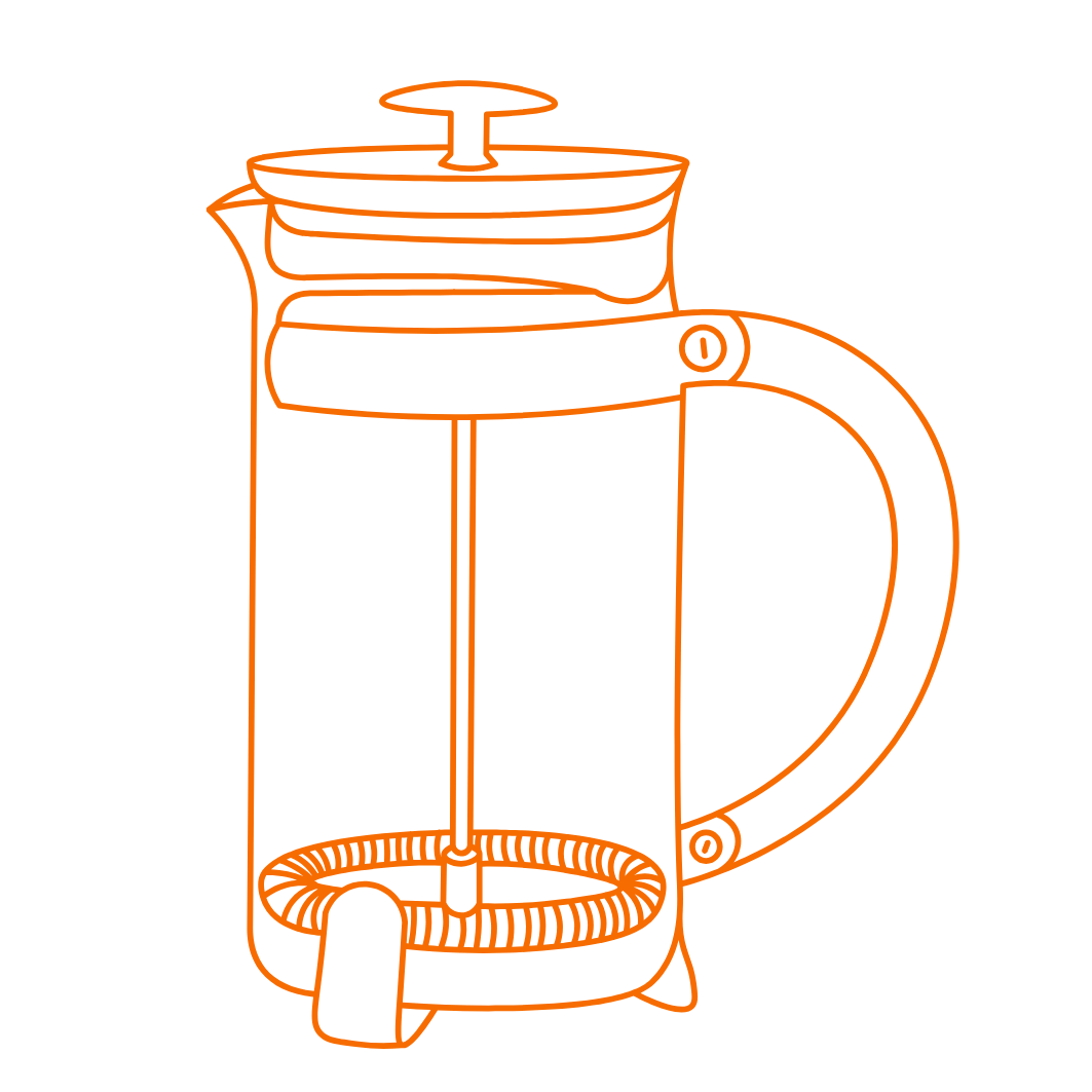 Frenchpress Strichgrafik Kafeegraf Specialty Coffe